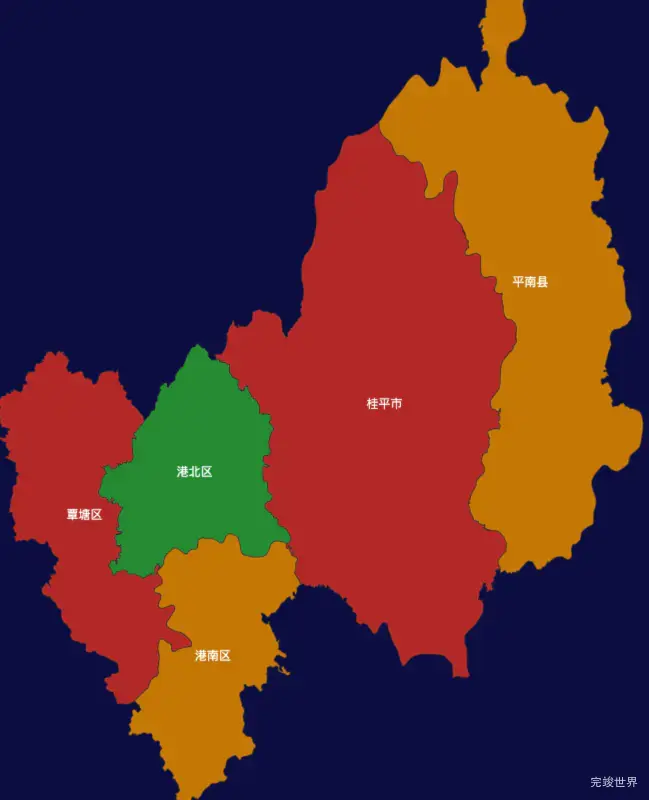 echarts贵港市地区地图geoJson数据